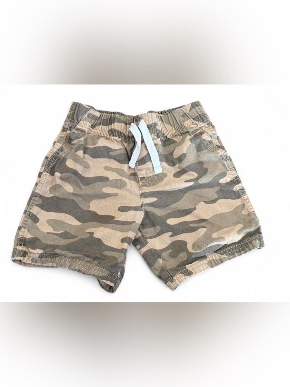 Kids Camouflage Pull-On Shorts - Tan & Green